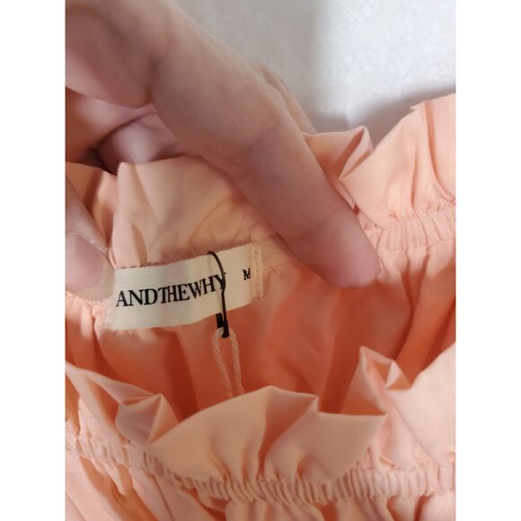 ANDTHEWHY Coral Mini Dress with 3d Floral Pattern. Size M - Picture 5 of 5